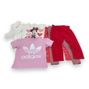 Adidas Disney mini Carters baby counting daisies shirt & leggings lot of 6 18m